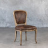 Elias Dining Chair in Brown Leather, Angle