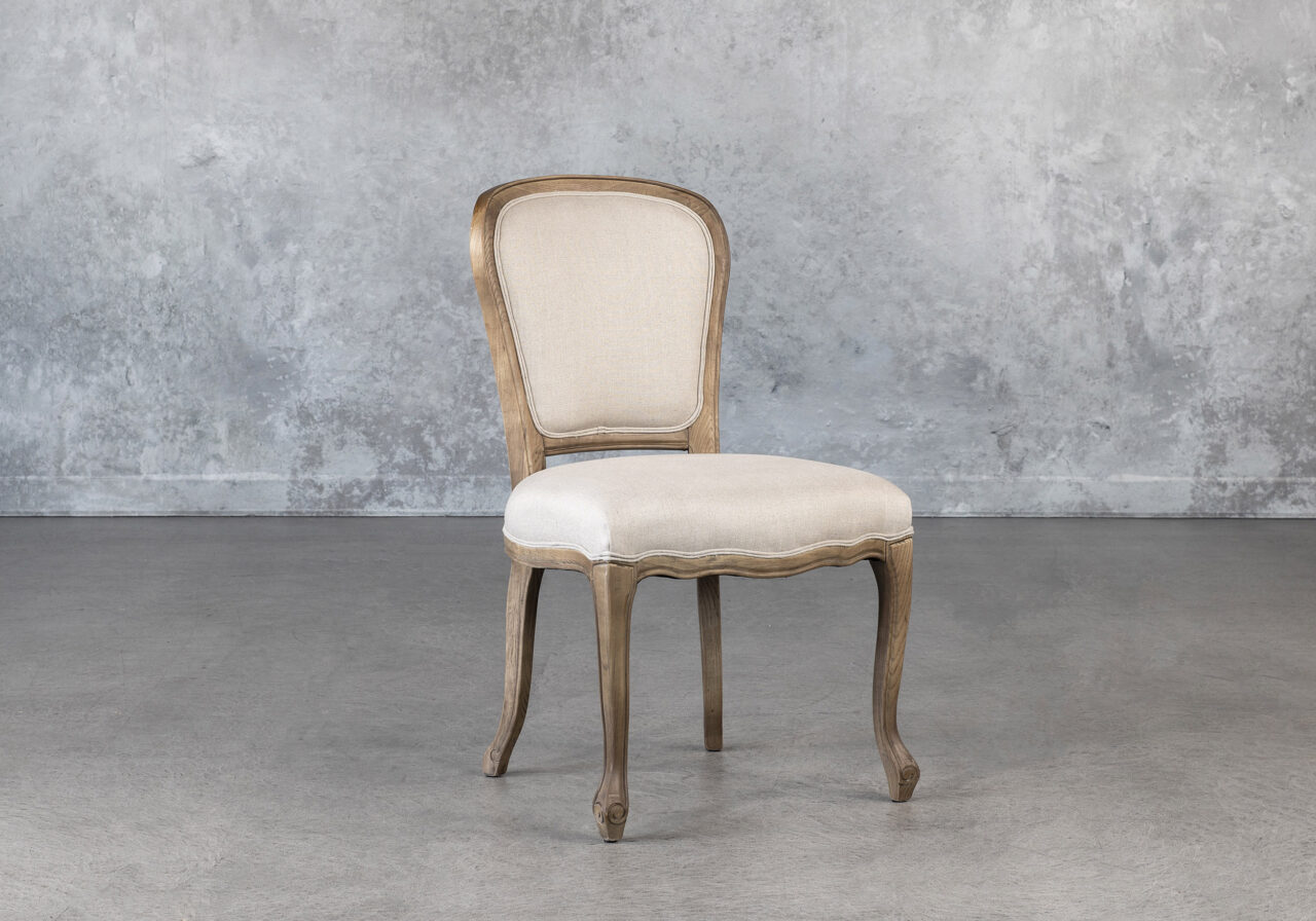 Elias Dining Chair in Cream, Angle