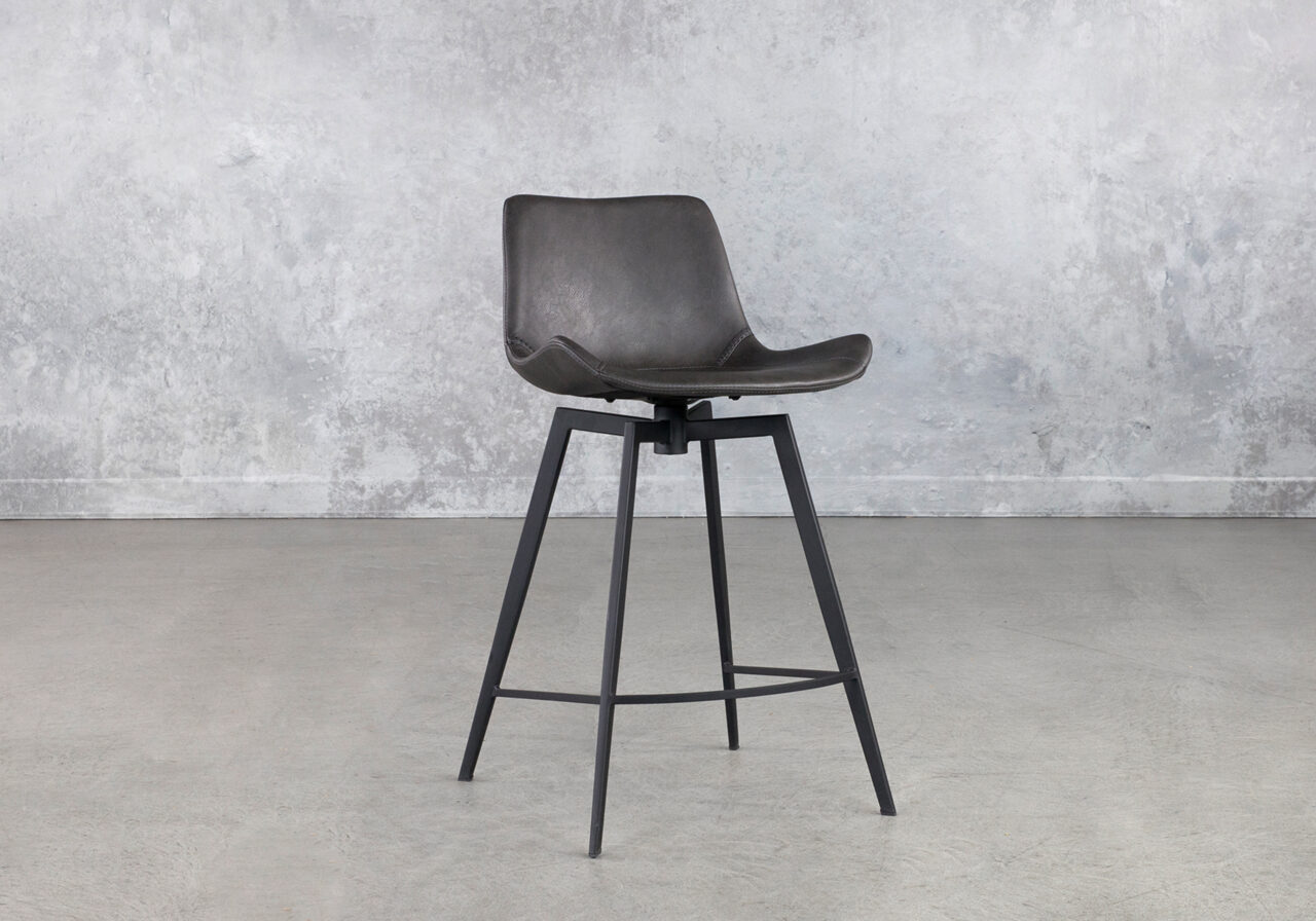 Hype Swivel Counter Stool in Grey, Angle