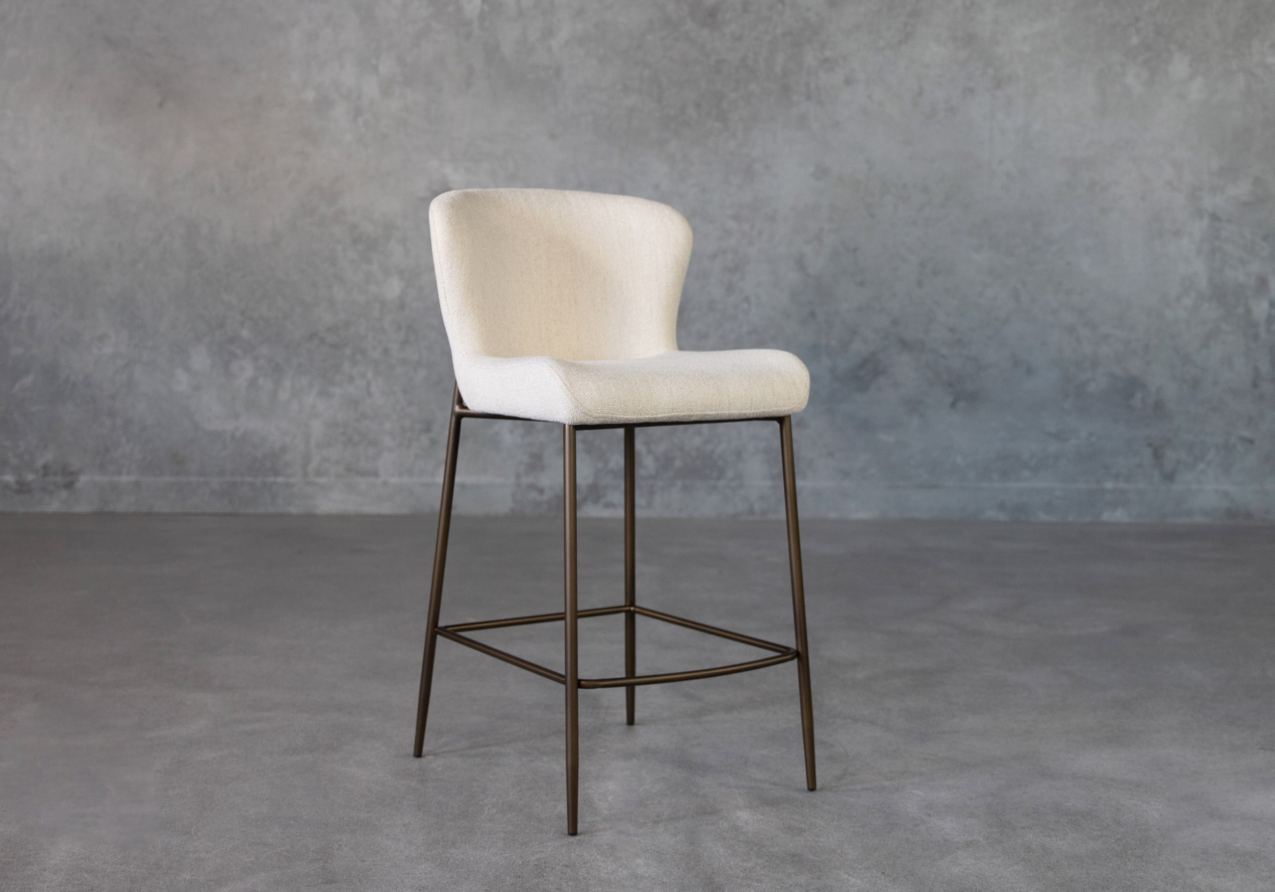glam counter stool beige angle
