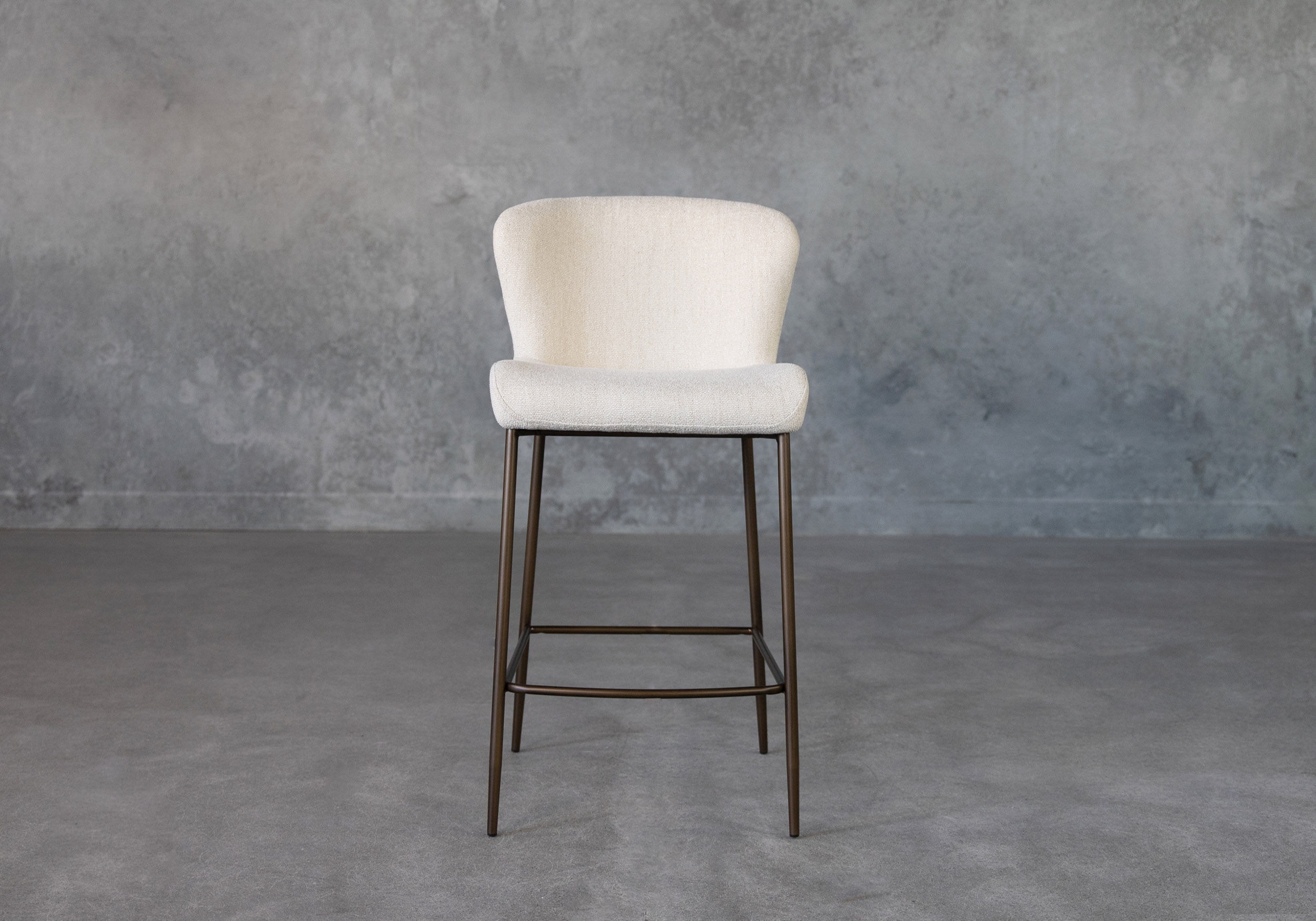 glam counter stool beige front