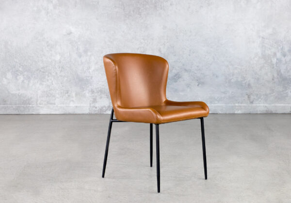 Glam Dining Chair in L.Brown, Angle