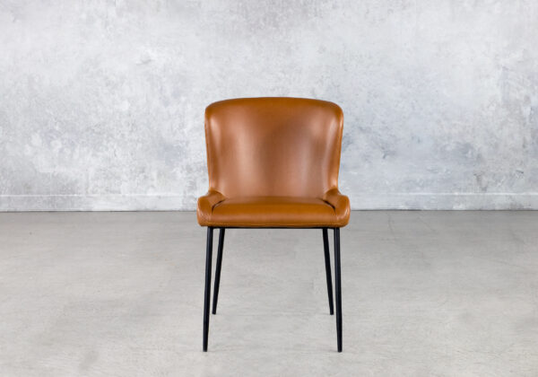 Glam Dining Chair in L.Brown, Front