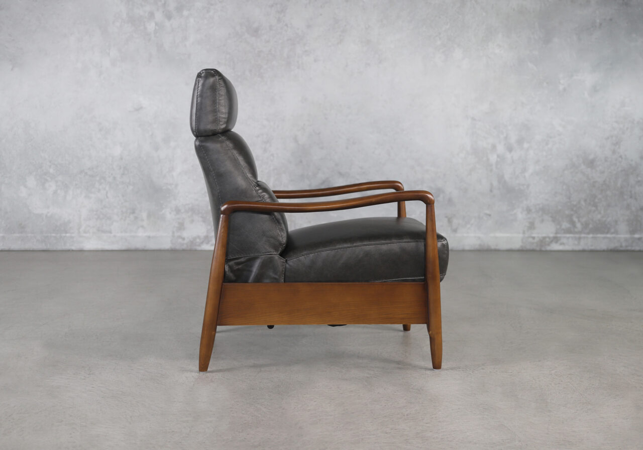 Hanford Recliner in Black, Side