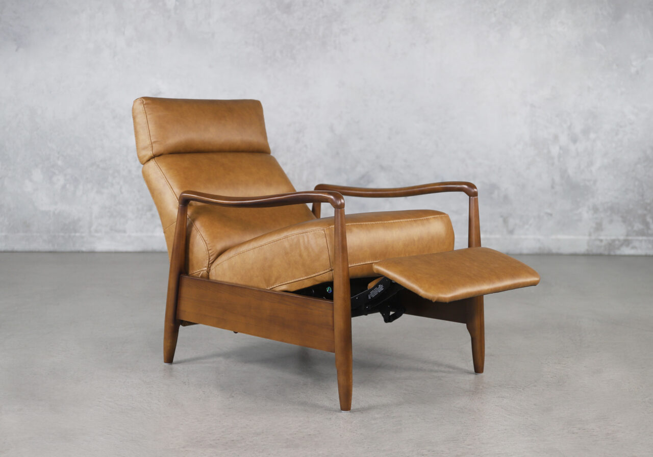 Hanford Recliner in Saddle, Angle, Recline