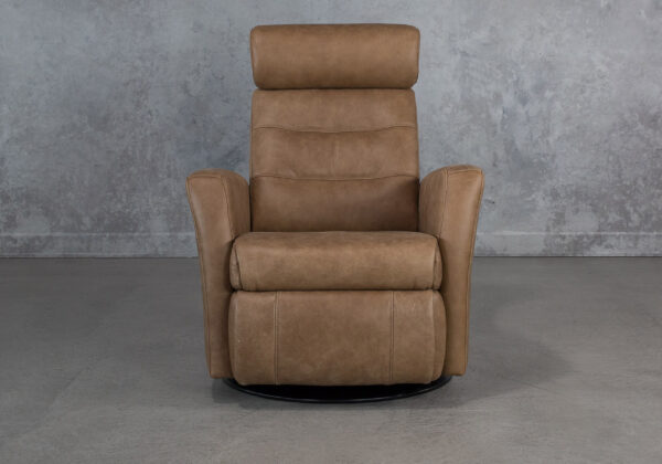 Regent Recliner in Vintage Tan. Front