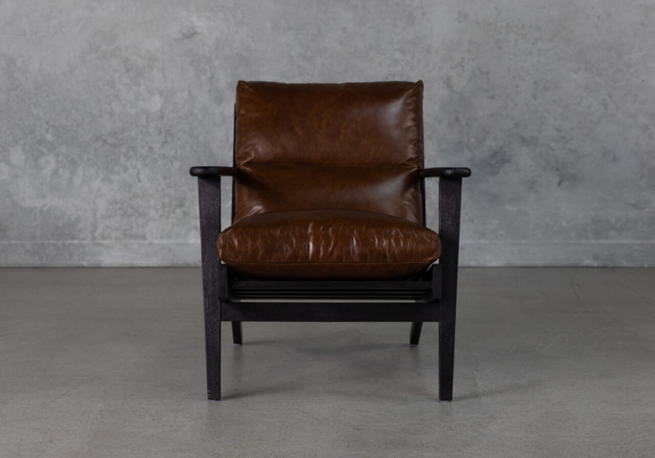Ronan Chair in Dark Cognac, Front