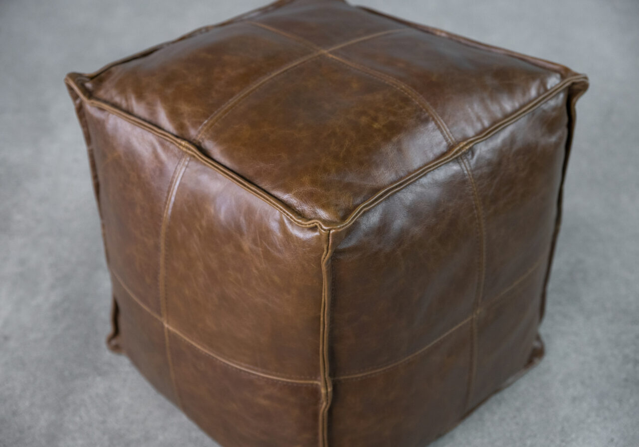 Pouf_Mishra - Brown Leather