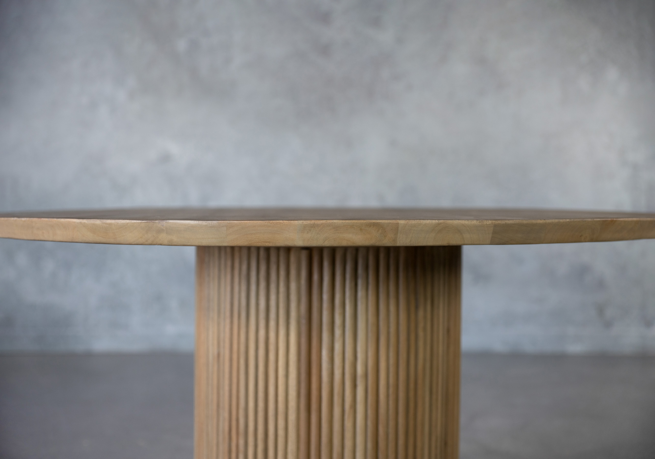 kabir wood round dining table front