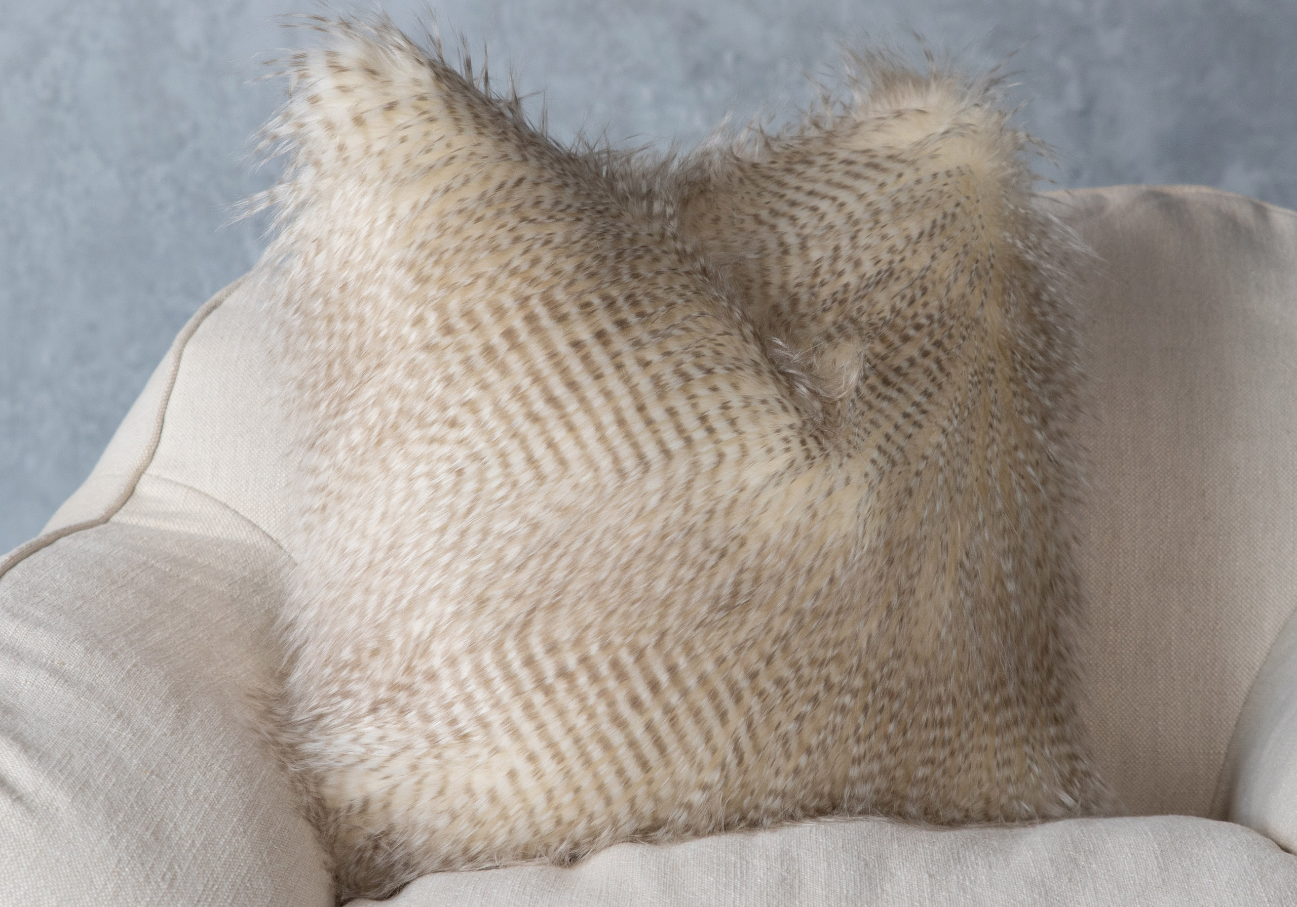 Faux Fur Pillow Feather