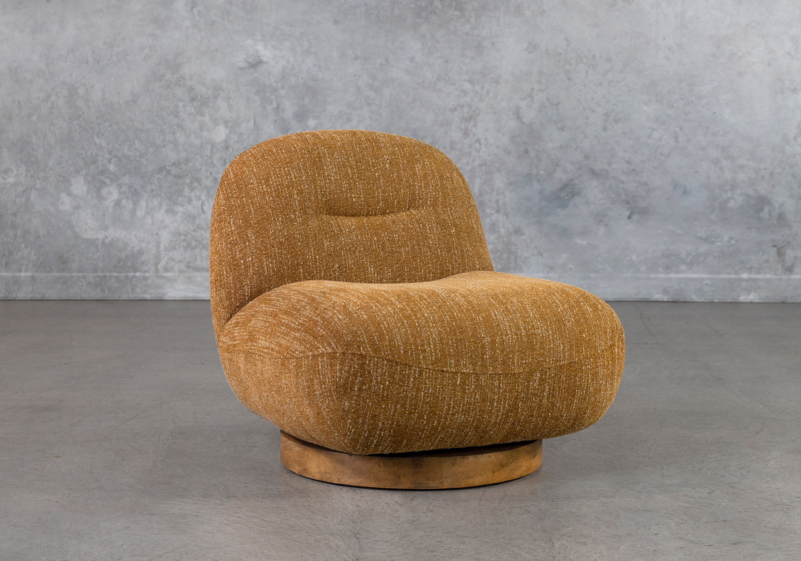 Petrie Swivel Chair Mustard Angle