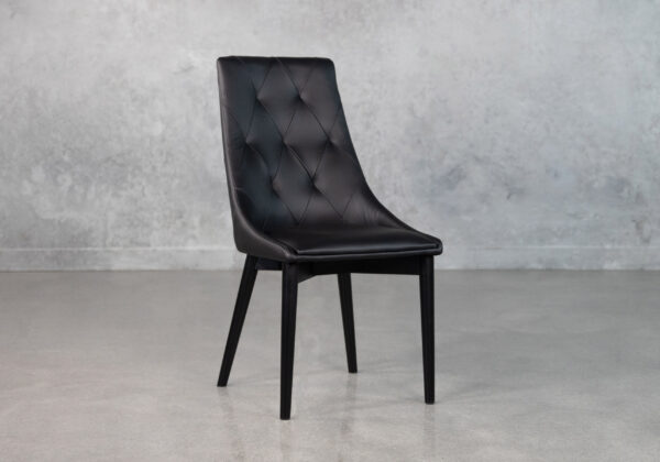 Hugo Dining Chair in Black, Angle