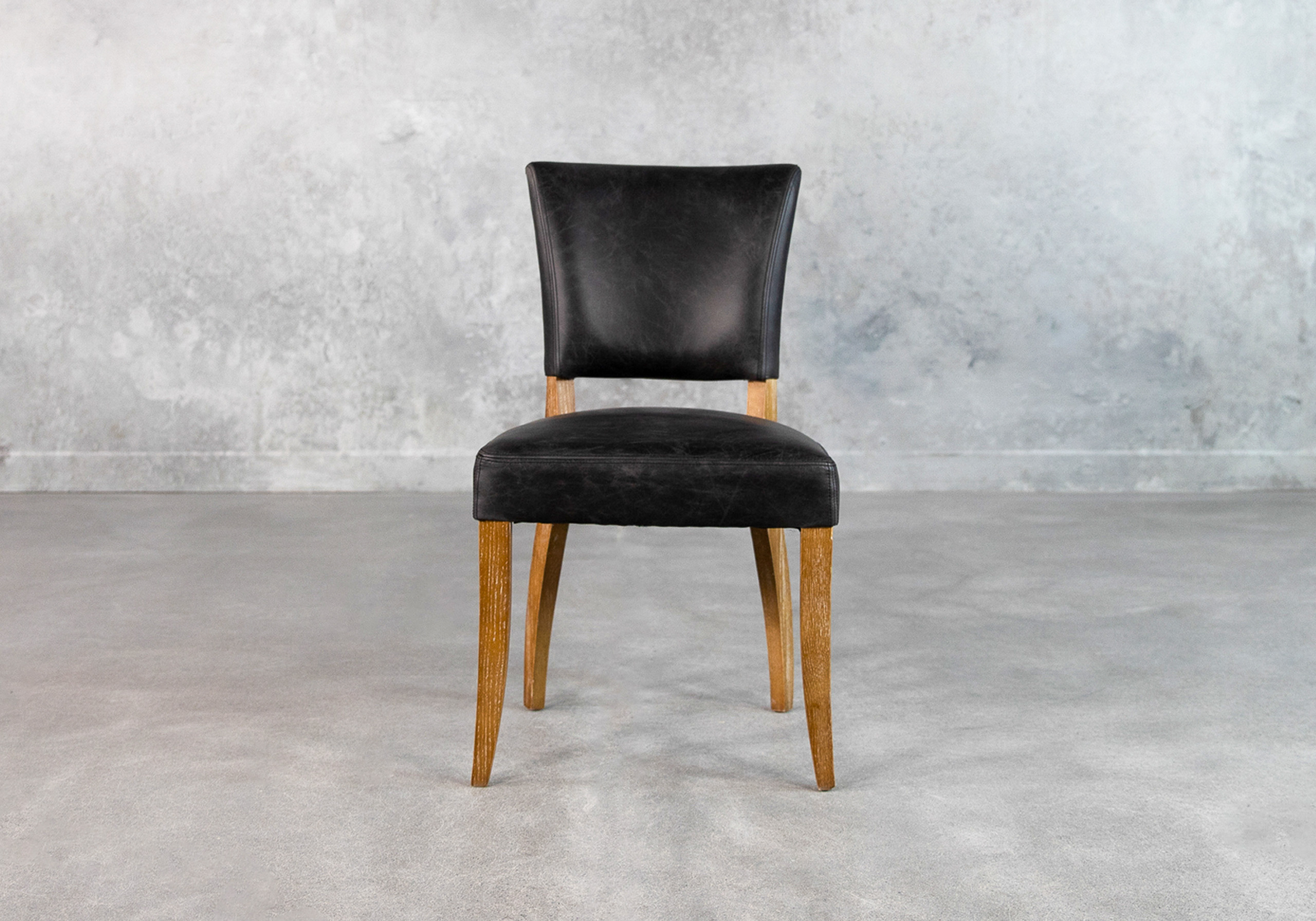 Sio Dining Chair Black Leather Front