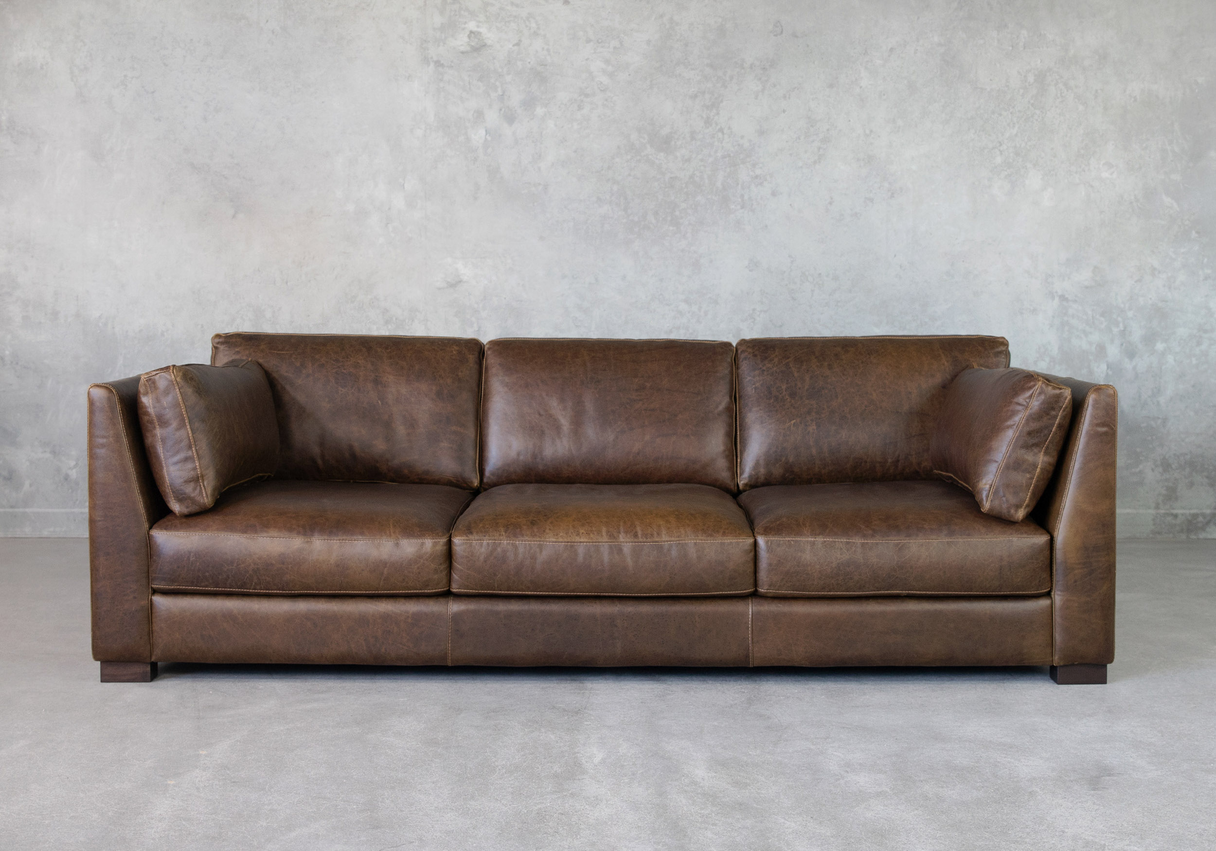lorenzo leather sofa front