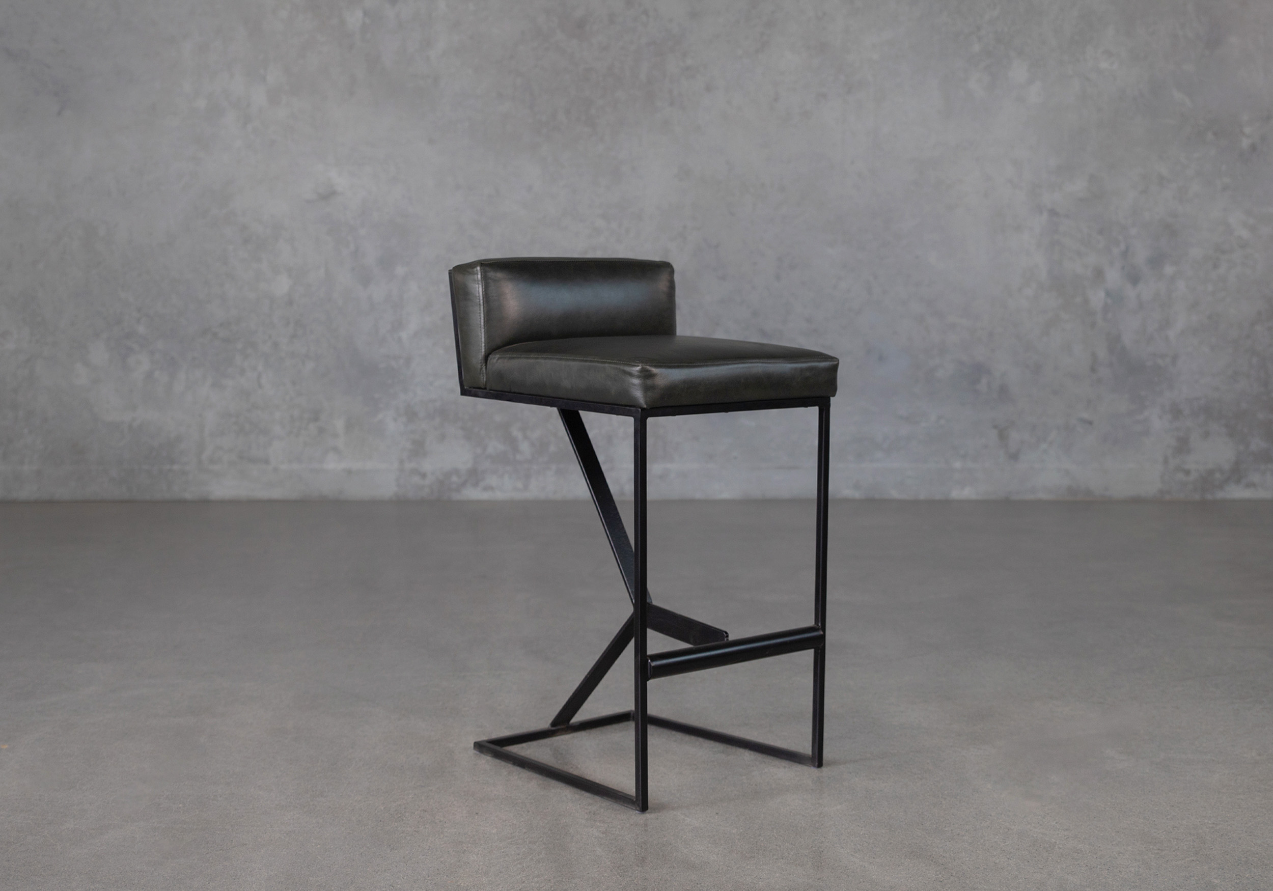 faye leather counter stool angle