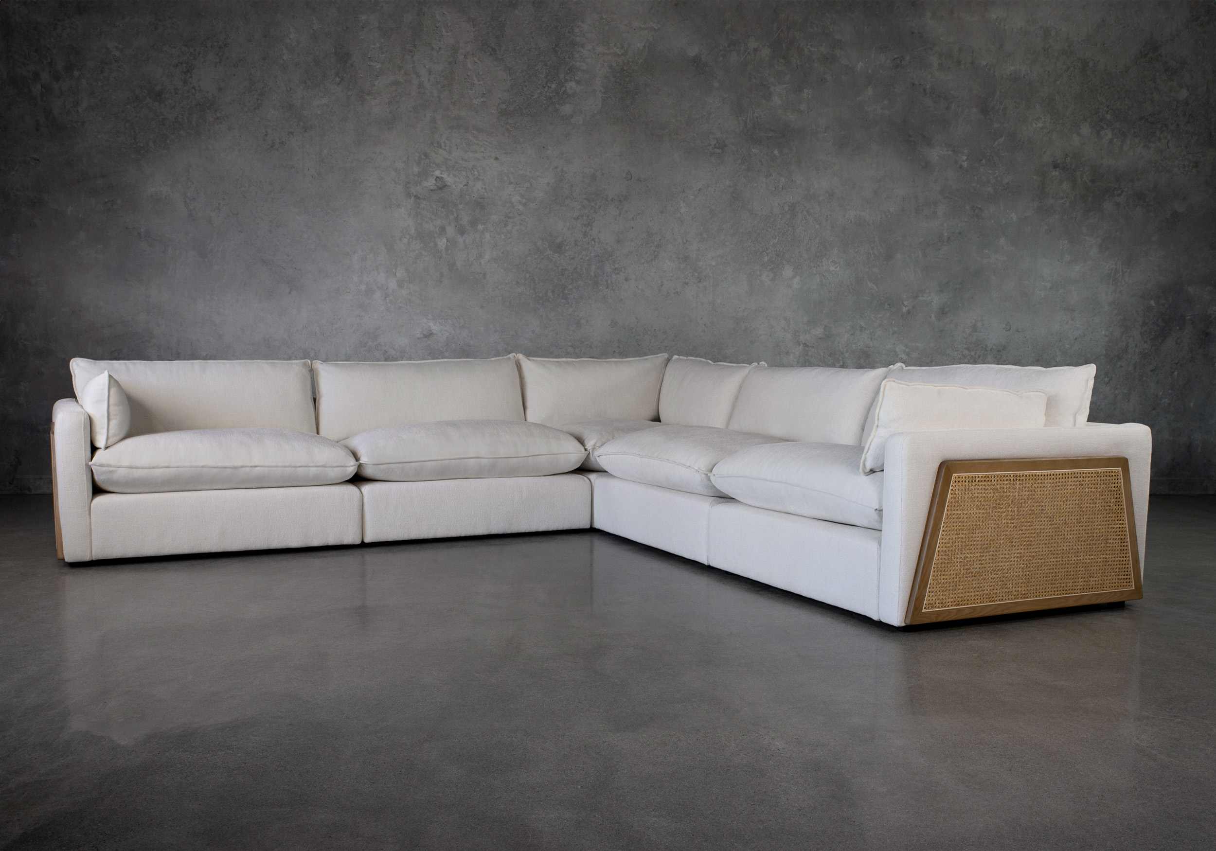 boca snow fabric sectional angle