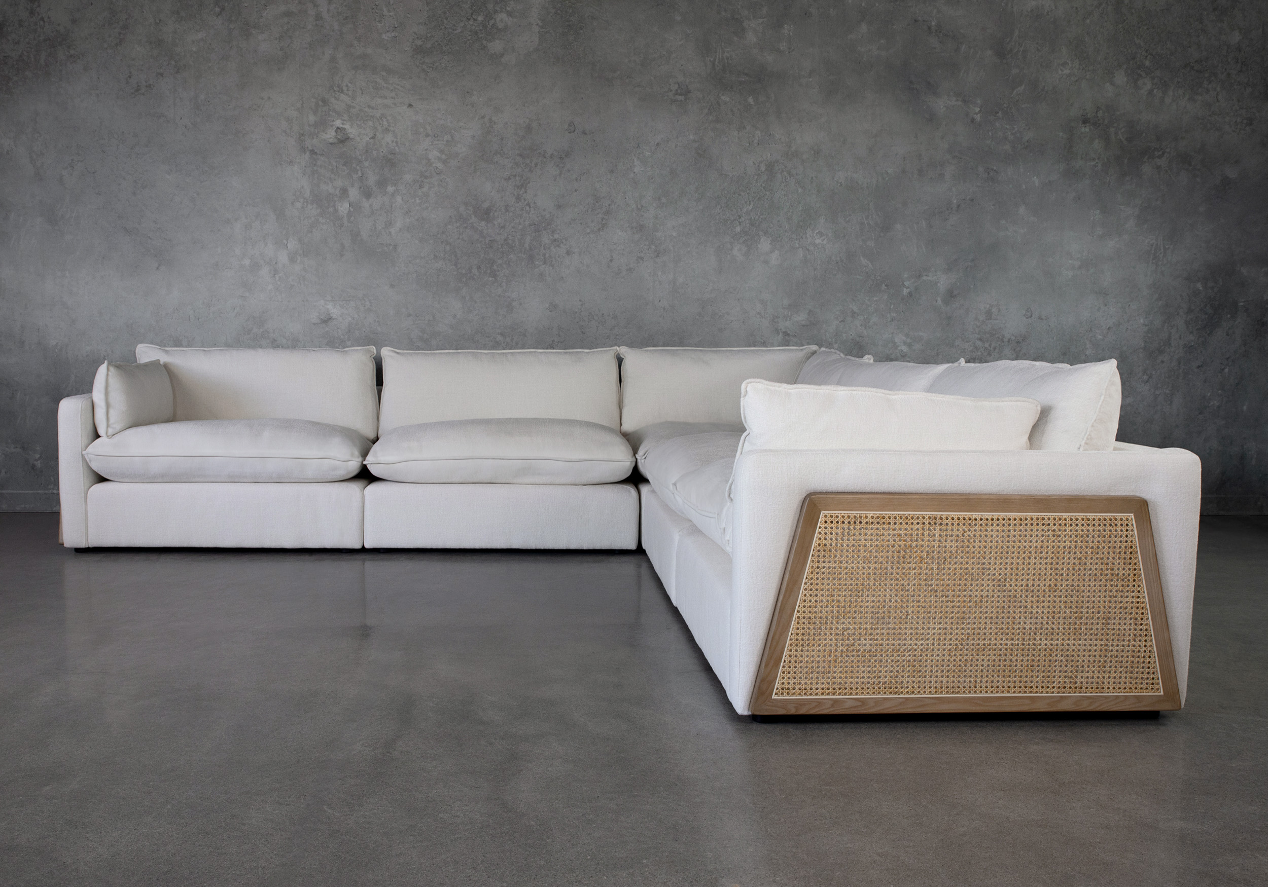boca snow fabric sectional front