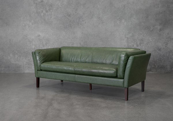 Diana Green Leather Sofa - Angle