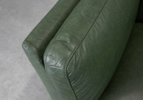 Diana Green Leather Sofa - Close Up