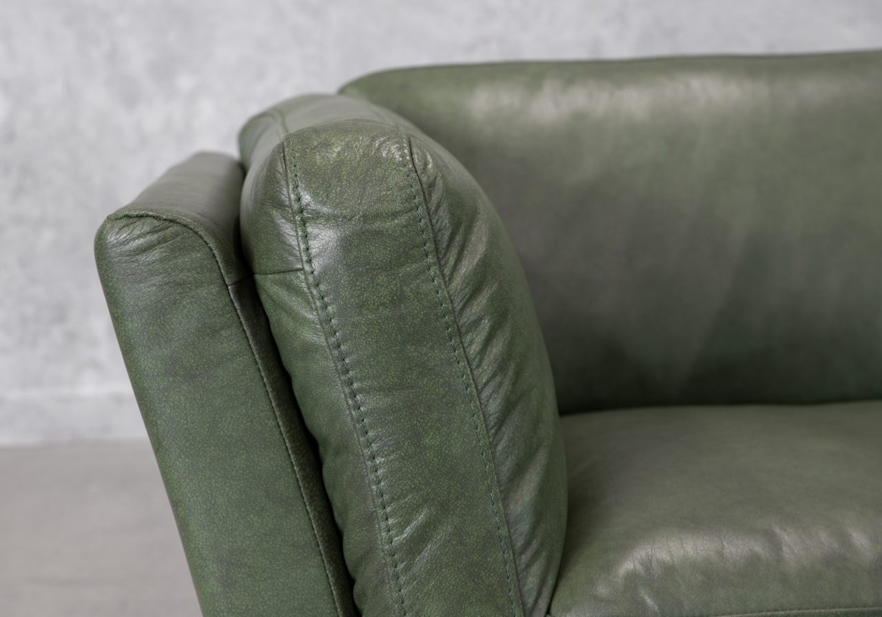 Diana Green Leather Sofa - Cushions