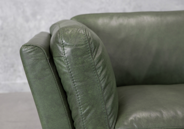 Diana Green Leather Sofa - Cushions