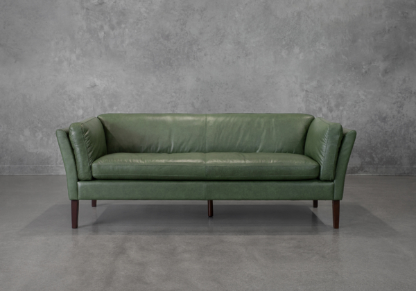 Diana Green Leather Sofa - Front