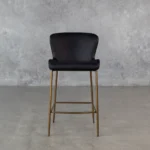 Glam Black Vinyl Counter Stool - Front