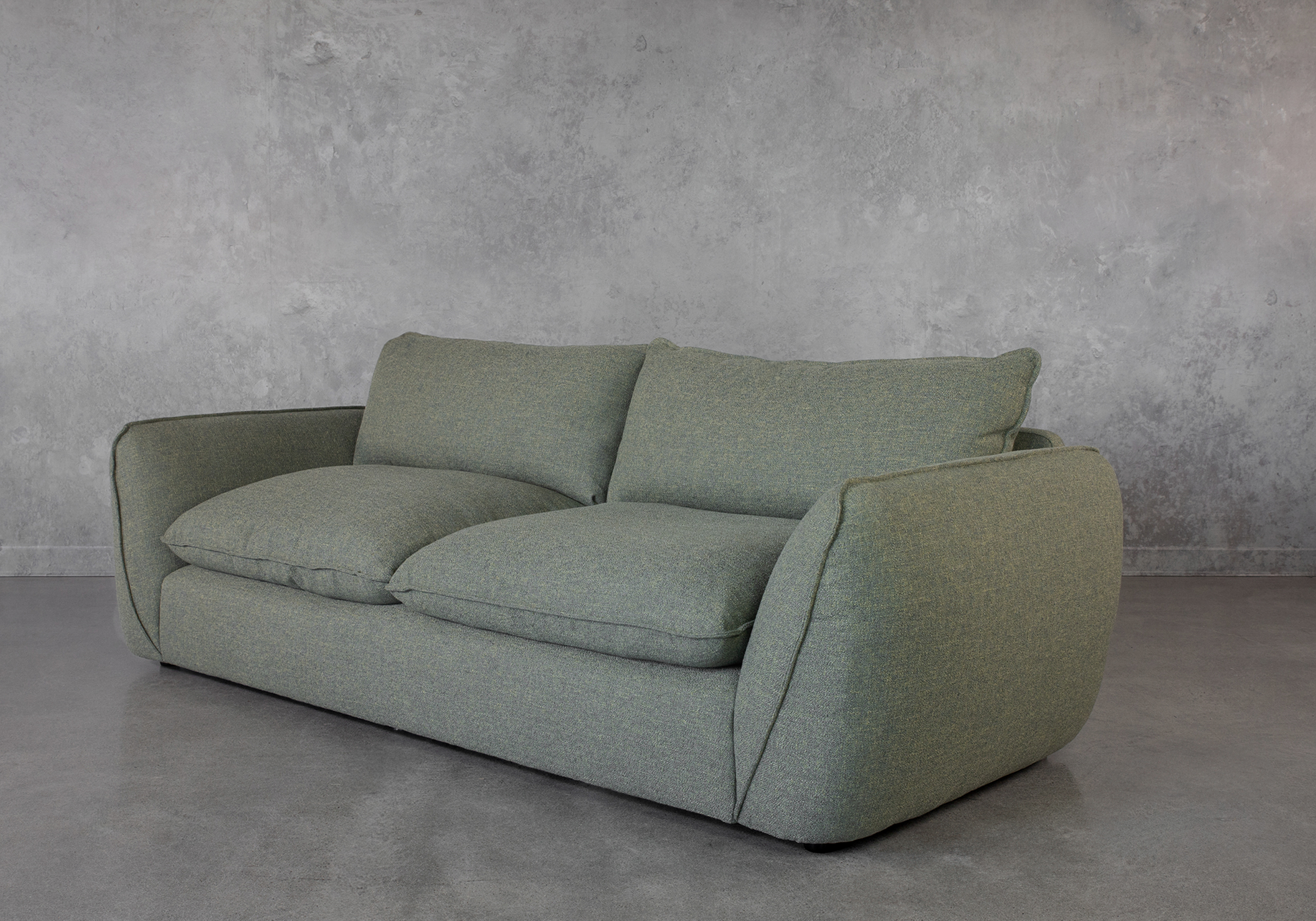 Archie Green Fabric Sofa Angle