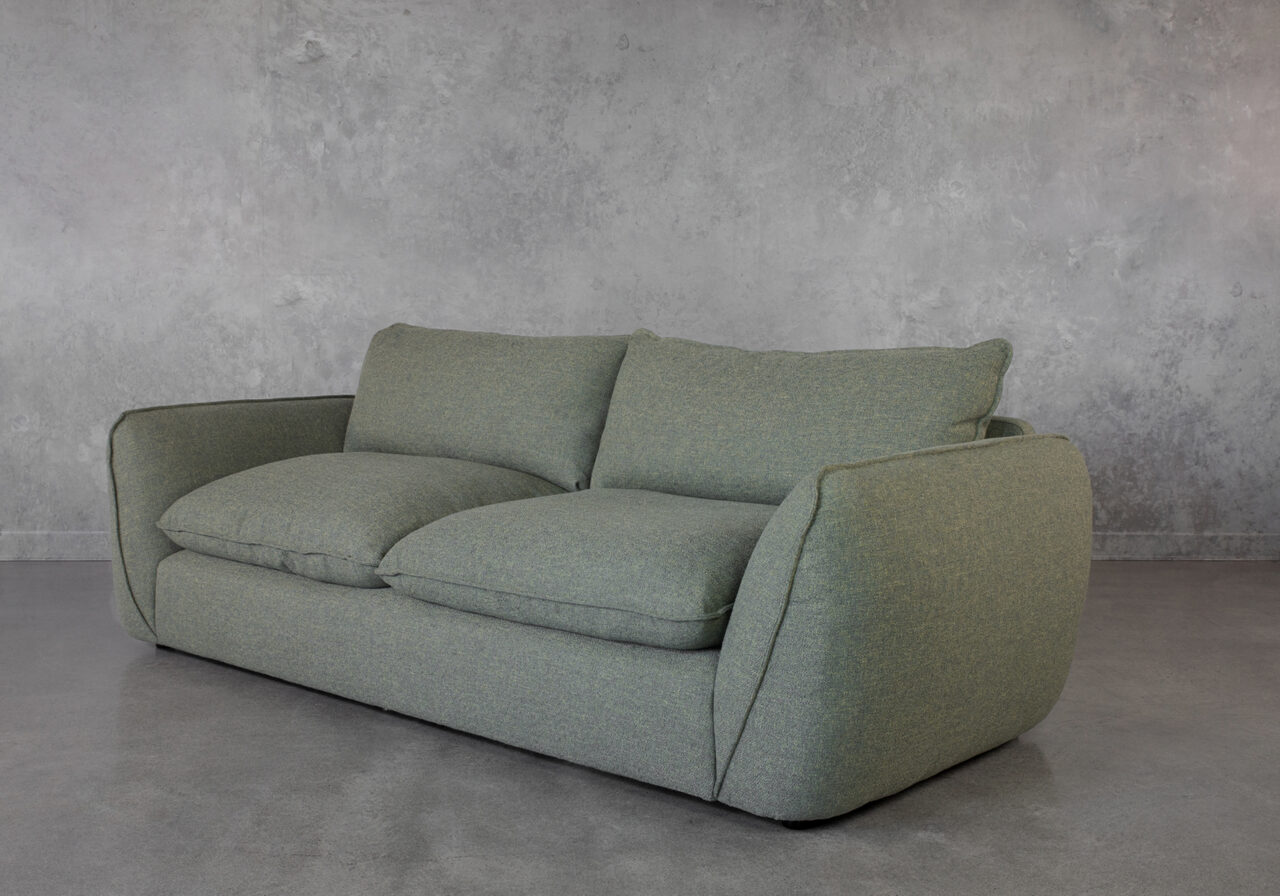 Archie Green Fabric Sofa Angle