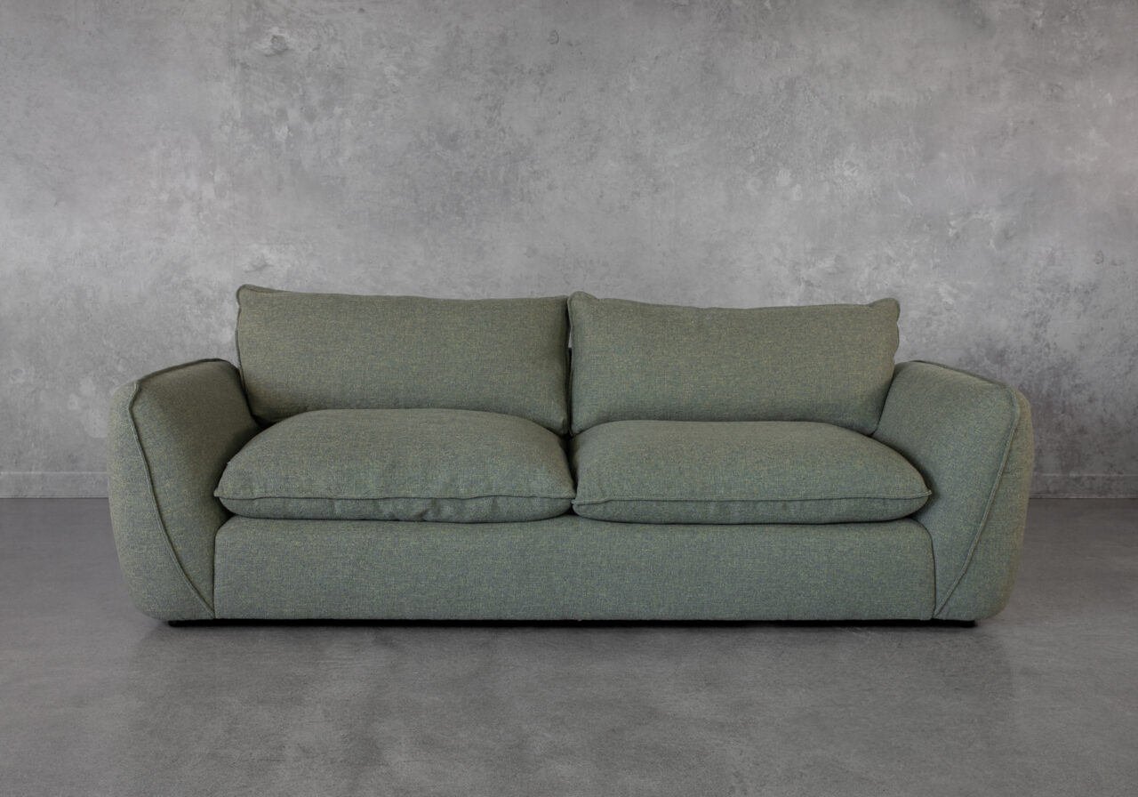 Archie Green Fabric Sofa Front
