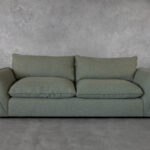 Archie Green Fabric Sofa Front