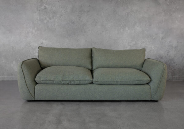 Archie Green Fabric Sofa Front