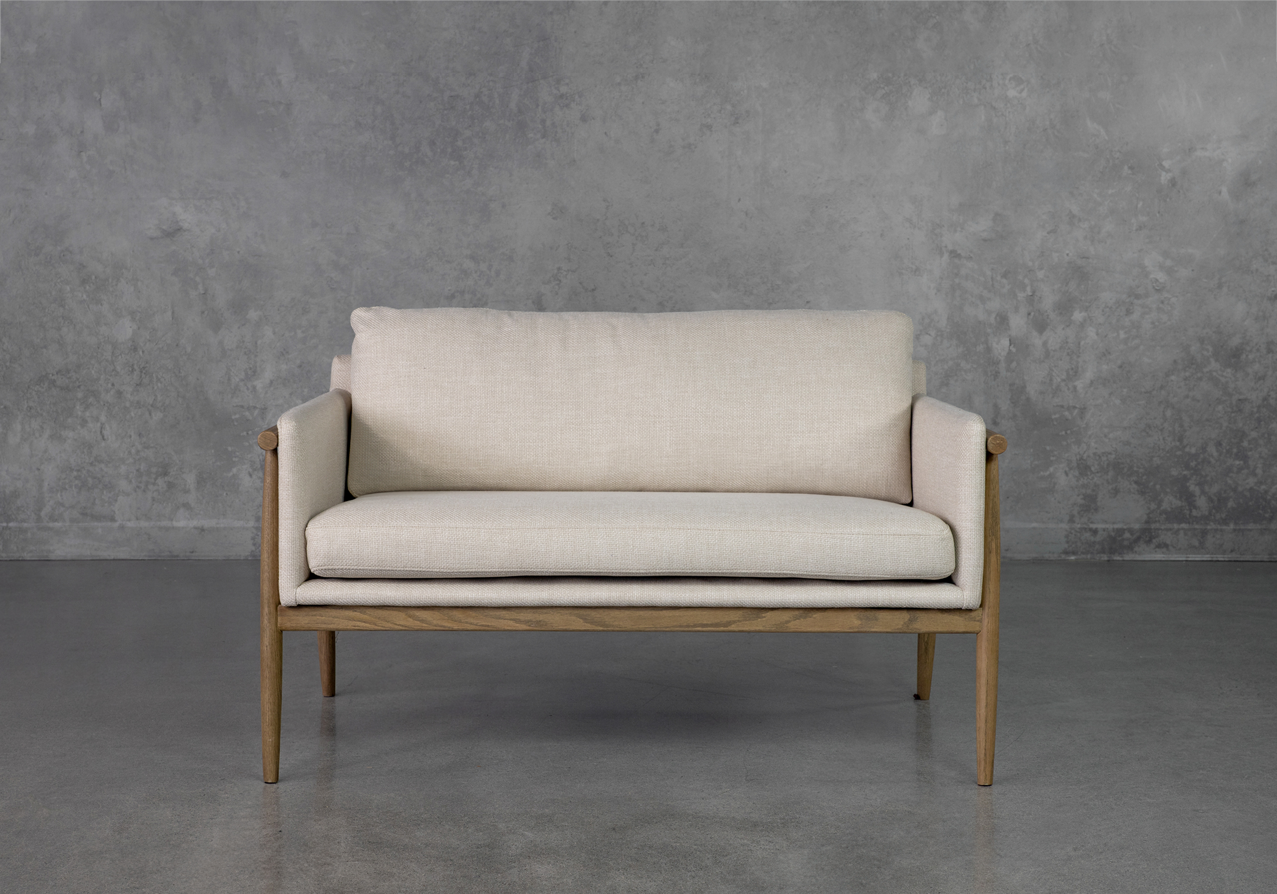 Cresent Wood Base Cream P762 Upholstered Sofa Front 1