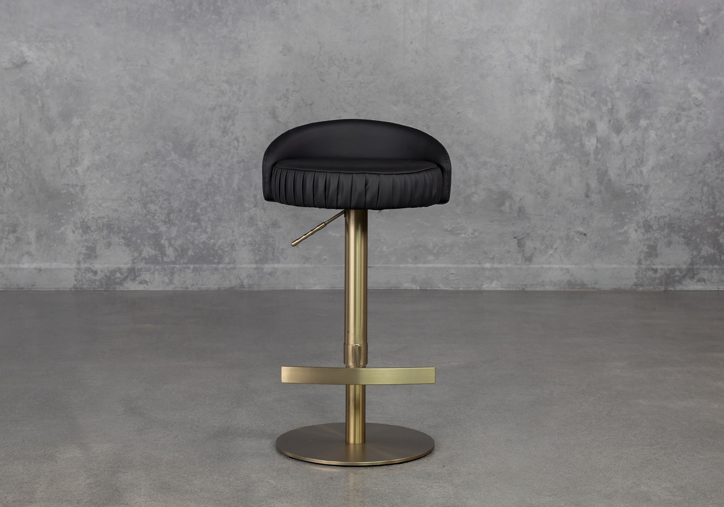 Felic Black Vinyl Stool Front