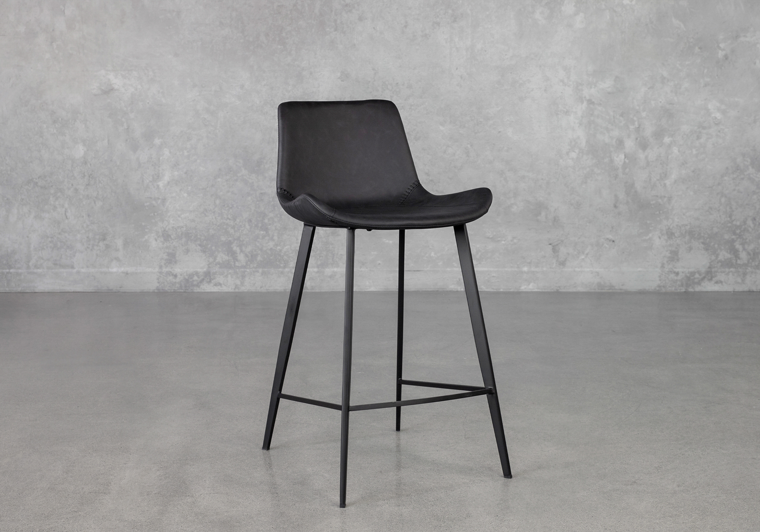 Hype Raven Black Counter Stool Angle