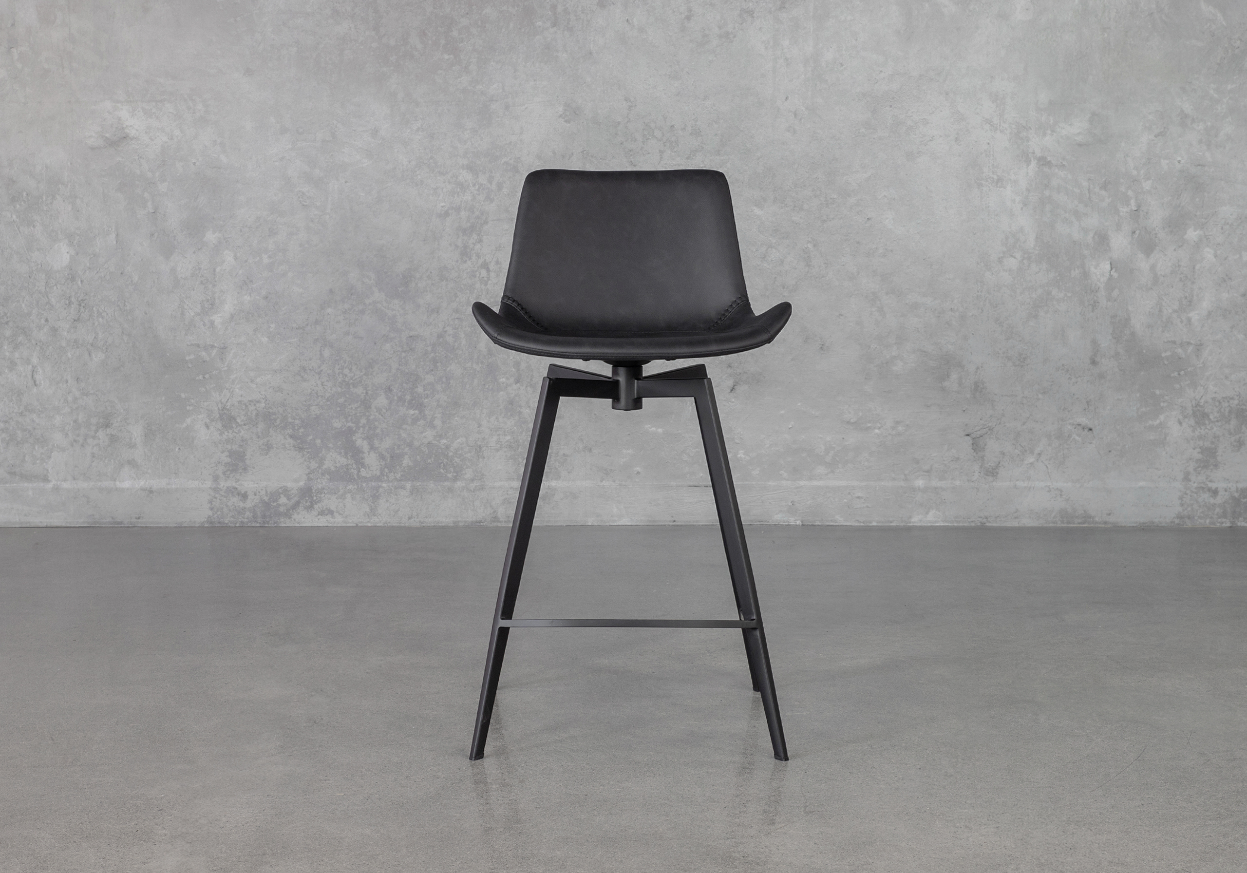 Hype Raven Black Swivel Counter Stool Front