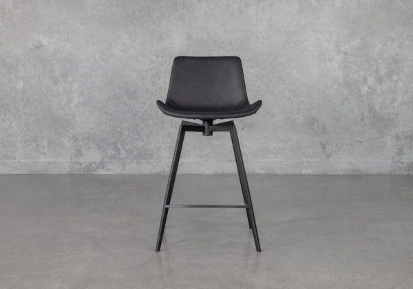 Hype Raven Black Swivel Counter Stool Front