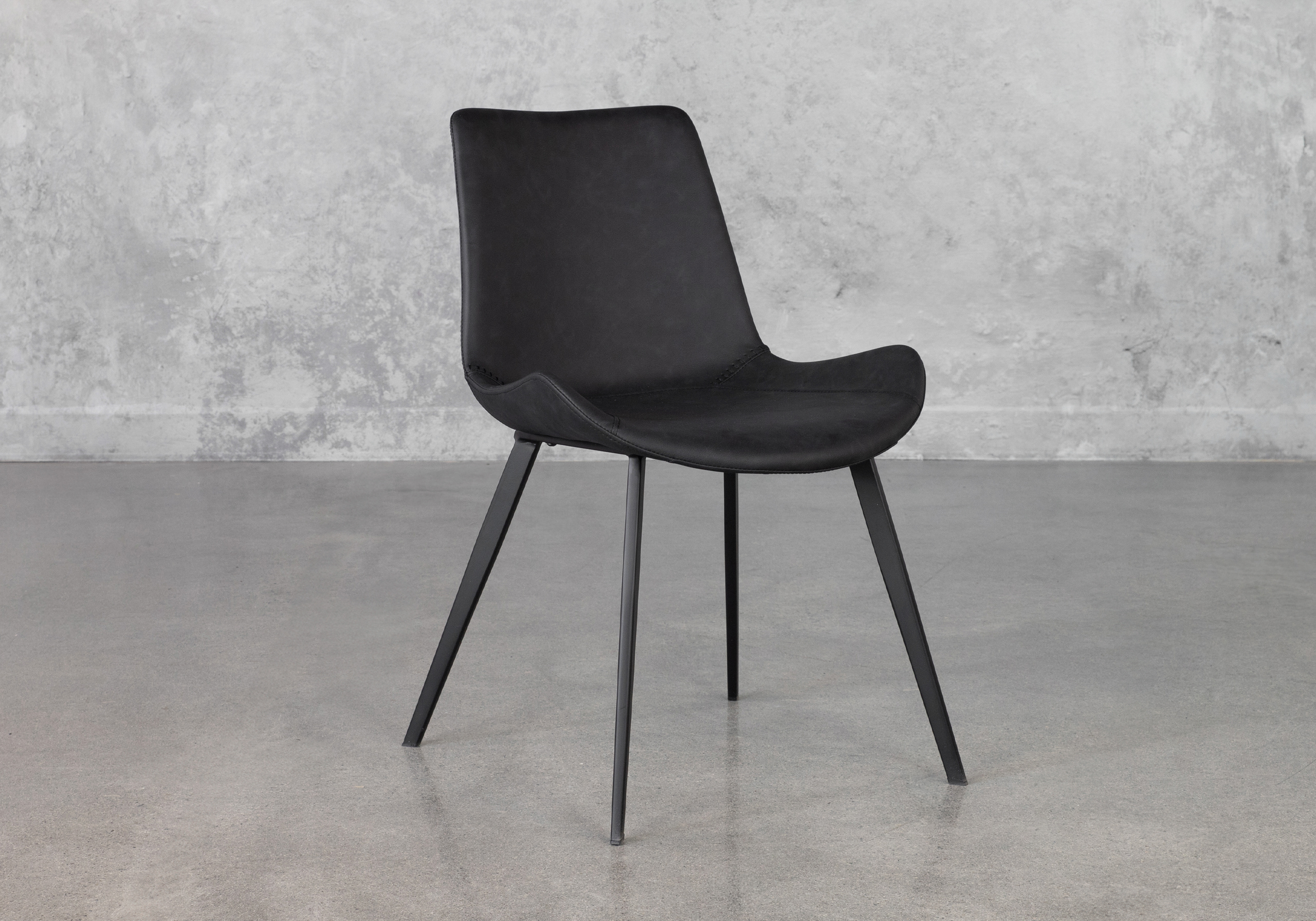 Hype Raven Black Vinyl Dining Chair Angle