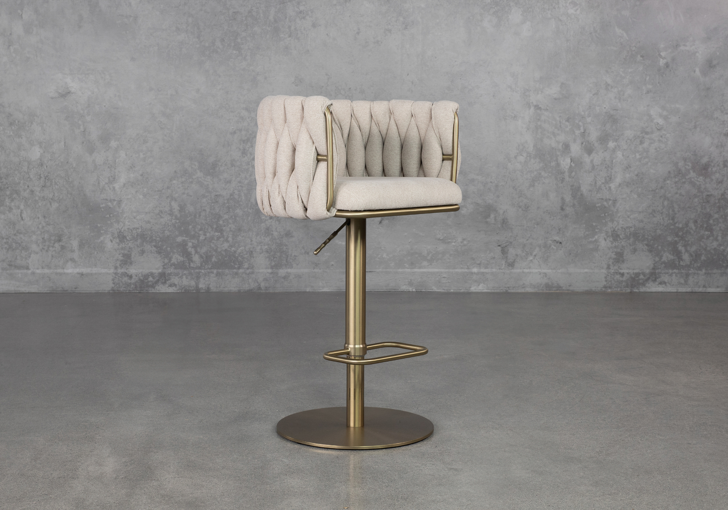 Marcel Cream Fabric Counter Stool Angle