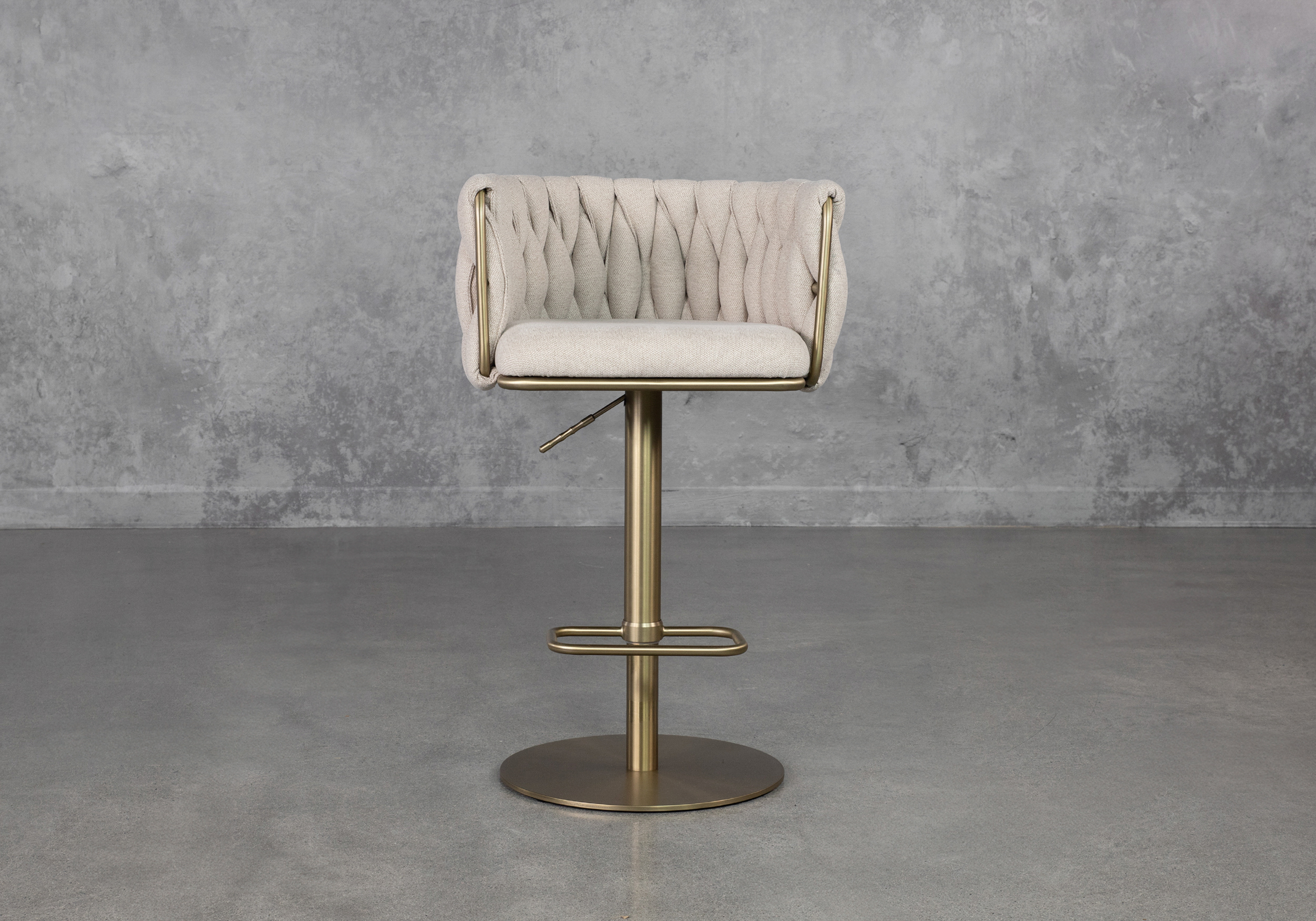 Marcel Cream Fabric Counter Stool Front
