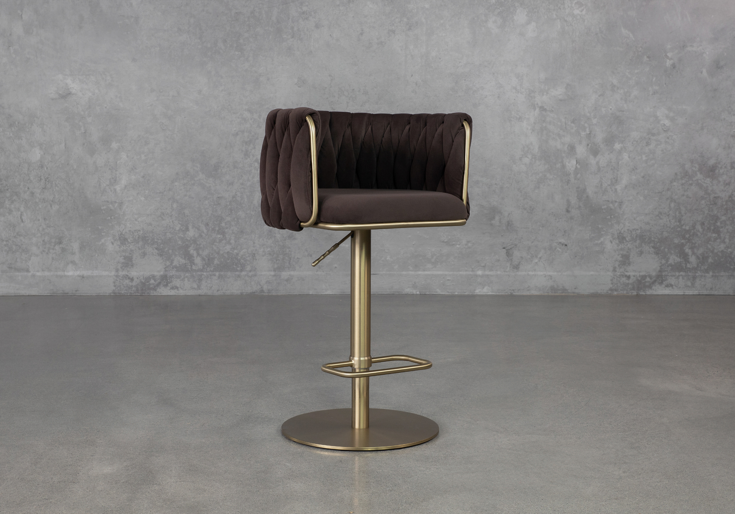 Marcel Grey Fabric Counter Stool Angle
