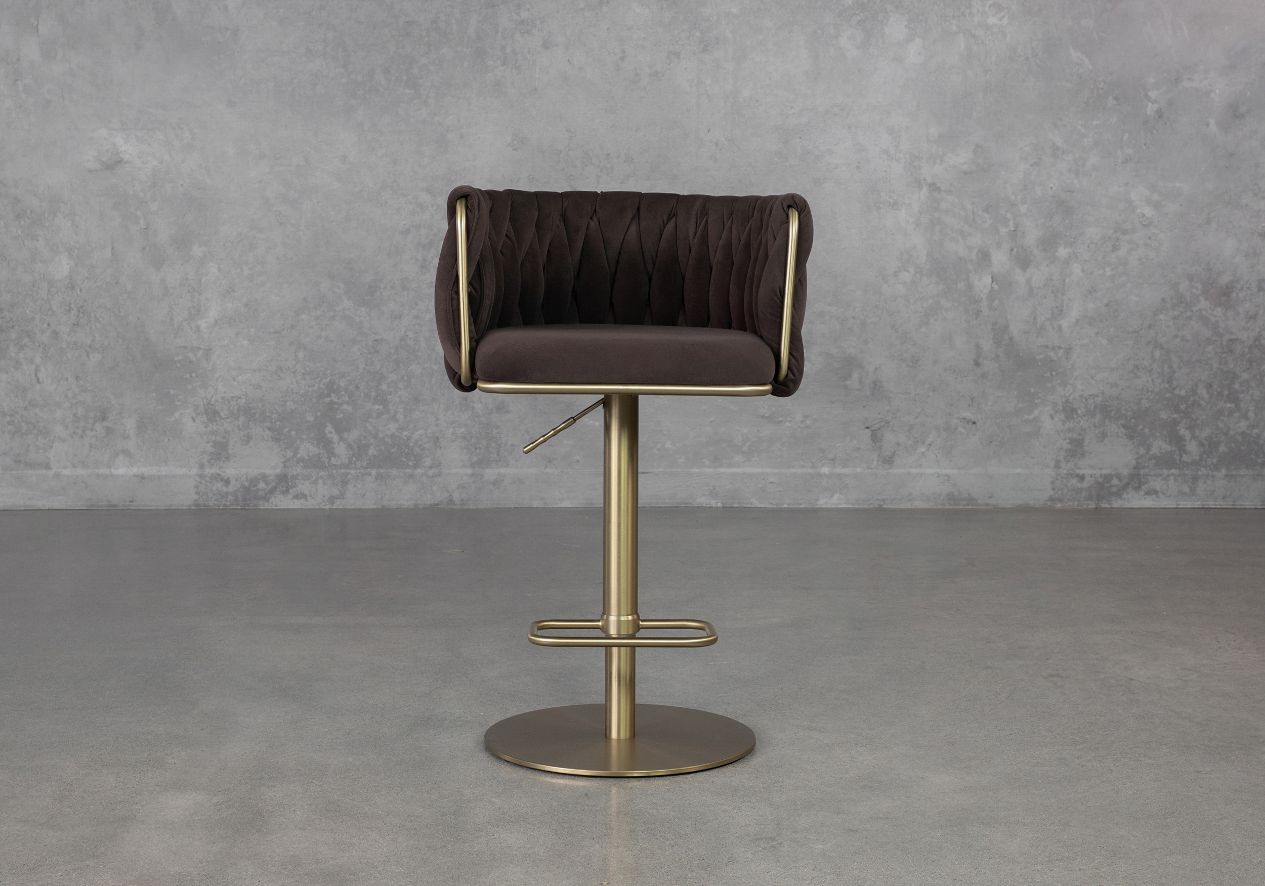 Marcel Grey Fabric Counter Stool Front