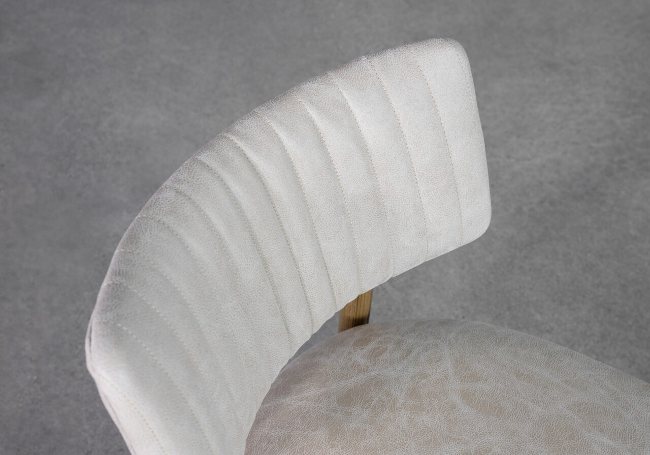 Miston Taupe 382 Leather Dining Chair - Details