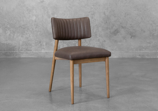 Miston Leather Dining Chair in Black - Angle