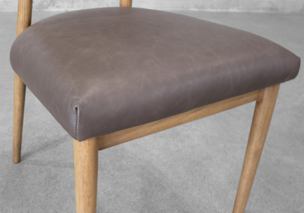 Miston Leather Dining Chair in Black - Close Up