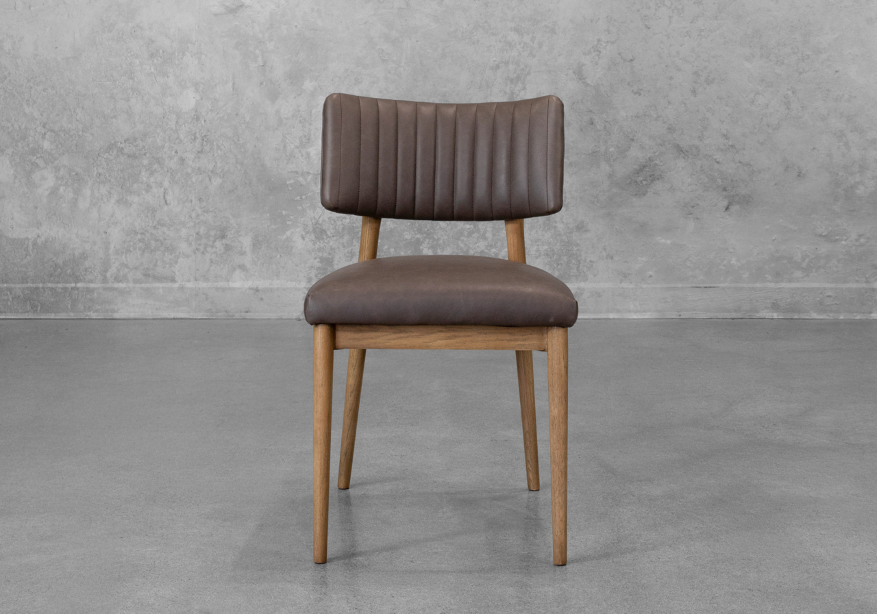 Miston Leather Dining Chair in Black - Front Miston Leather Dining Chair in Black - Front