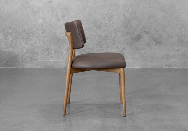 Miston Leather Dining Chair in Black - Side