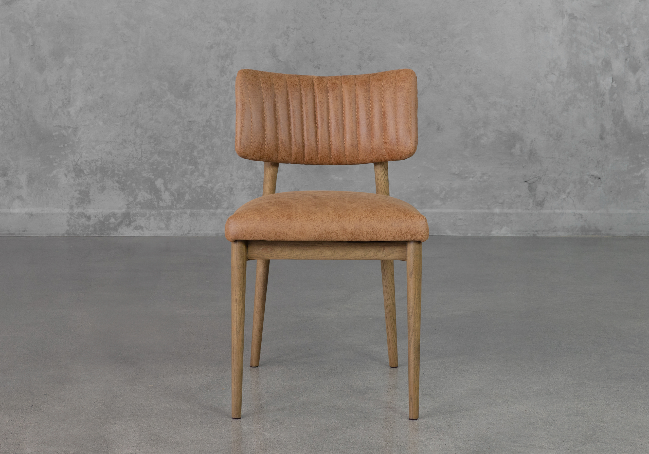 Miston Taupe P382 Leather Dining Chair Front