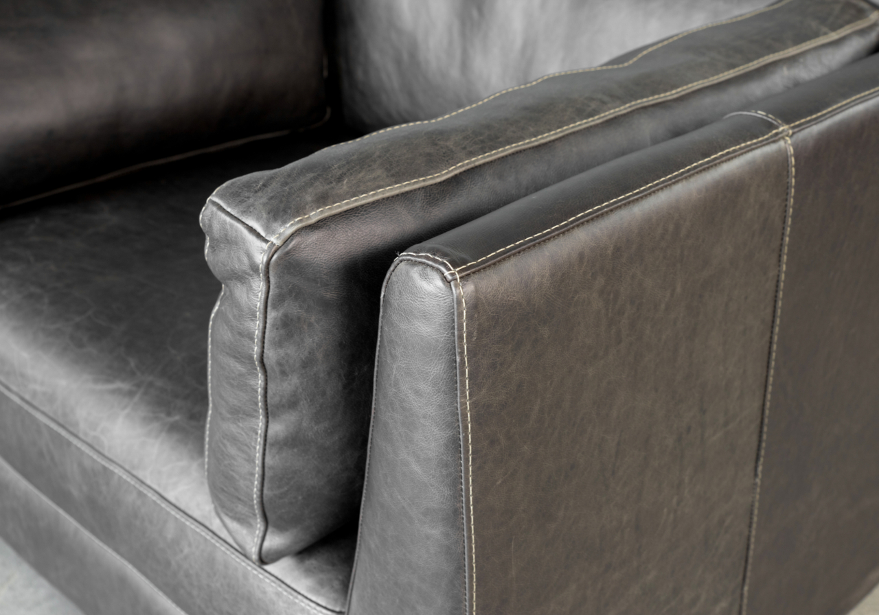Lorenzo Grey Leather Accent Chair - Details