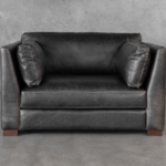 Lorenzo Grey Leather Accent Chair - Front